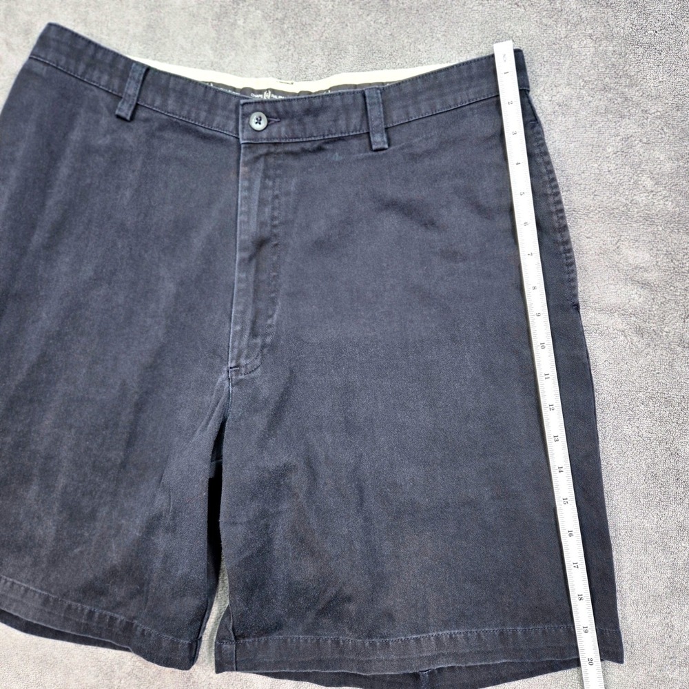 Chaps Ralph Lauren Chino Shorts‎ Mens 36 Navy Blue Good Cotton Flat Front 70901M - Picture 3 of 16